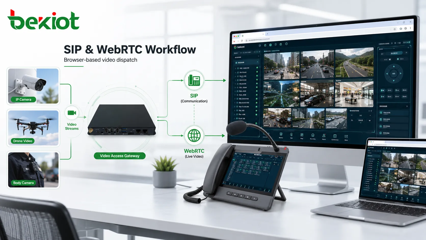 SIP- und WebRTC-Workflow zum Einbringen von Videostreams in eine browserbasierte konvergierte Kommunikationsplattform