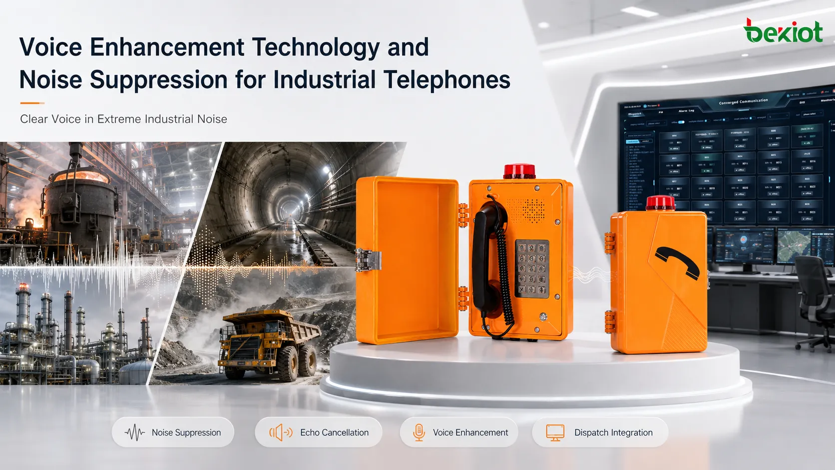 Sprachverbesserung und Geräuschunterdrückung für Industrietelefone