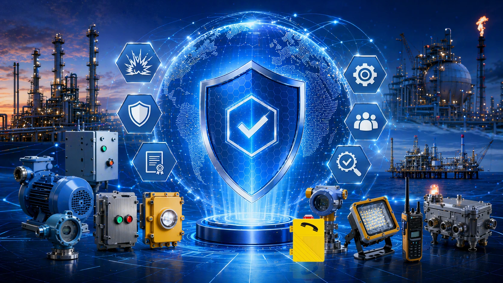 IECEx-zertifizierte industrielle Kommunikations- und Steuerungstechnik, eingesetzt im Konformitätsworkflow für explosionsgefährdete Bereiche