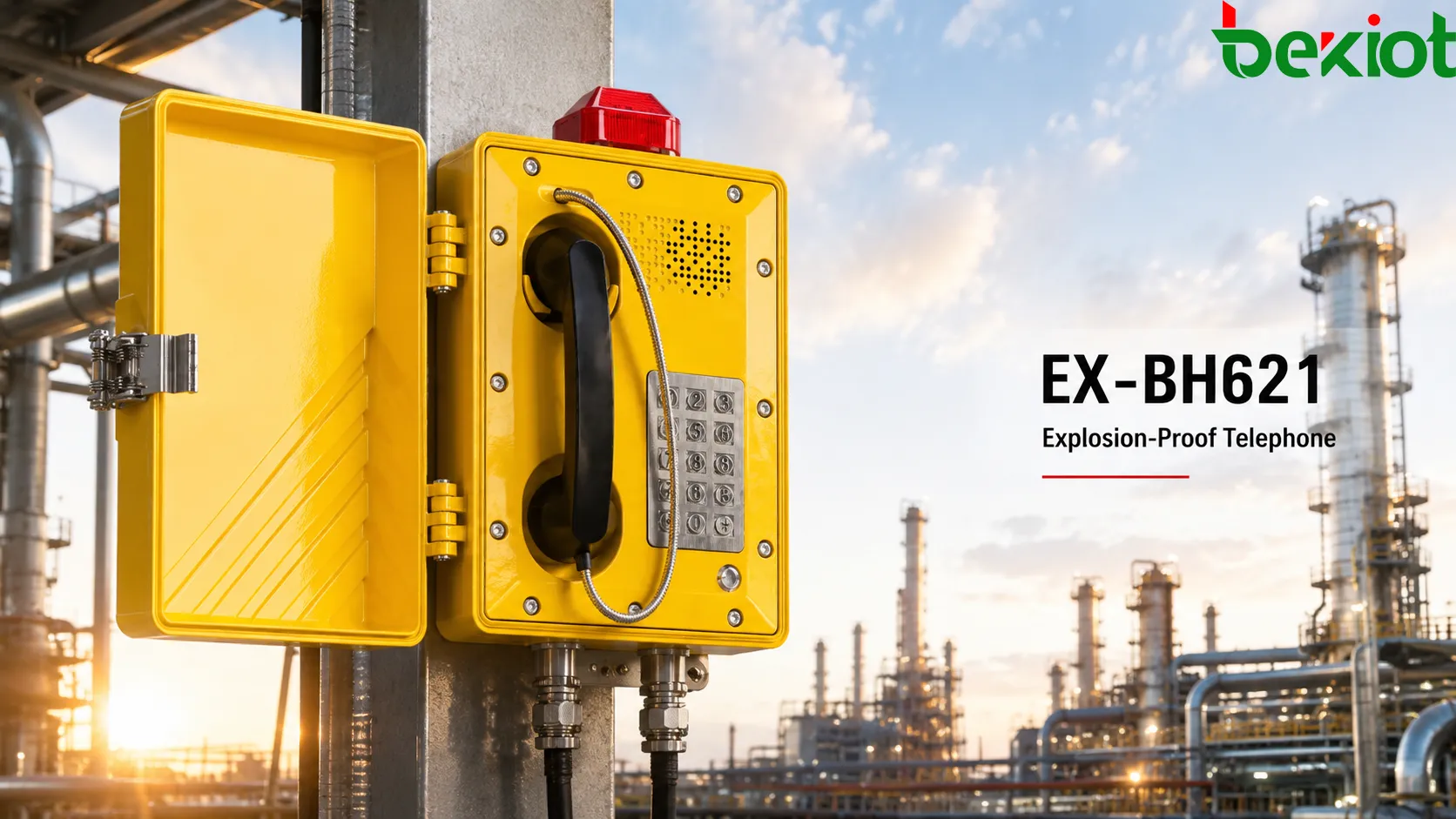 Montage und Systemintegration eines explosionsgeschützten Telefons mit Ex-Feldtelefon, Kabelverschraubung, Erdung, SIP-Plattform, Leitstellenkonsole, Alarmkopplung und Reaktion der Leitstelle