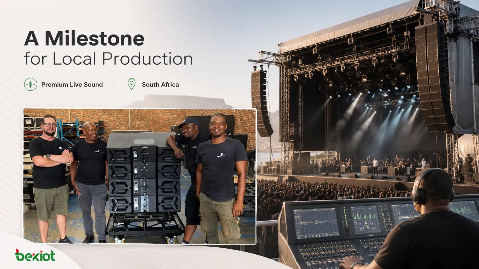 Südafrikanisches Livesound-Unternehmen beim Einsatz eines d&b-KSL-Line-Array-Systems für eine große Konzertbühne