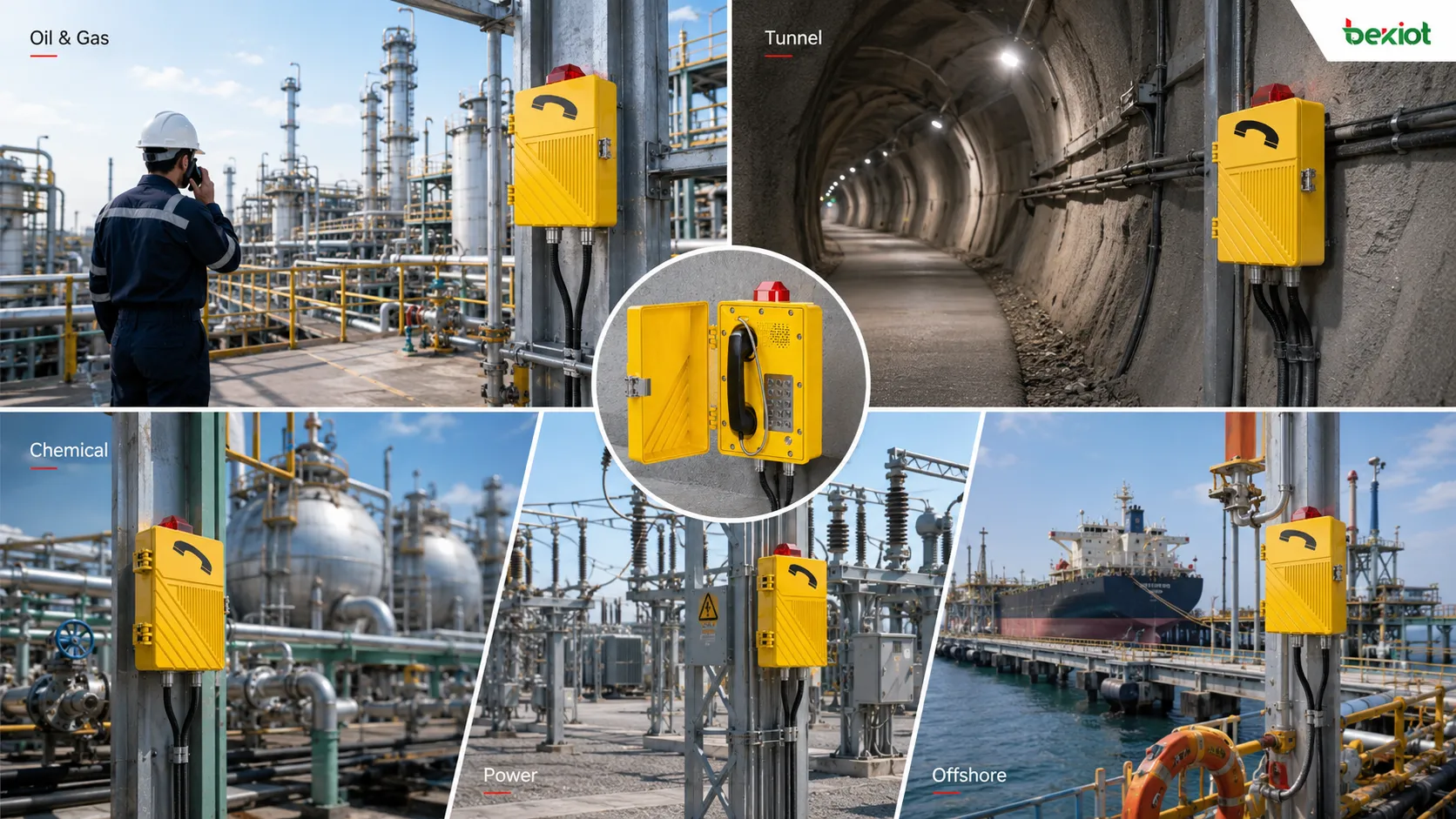 Anwendungen explosionsgeschützter Telefone in gefährlichen Arbeitsumgebungen der Öl- und Gasindustrie, Chemie, Bergbau, Tunnel, Energie, Offshore, Hafen und Industrie