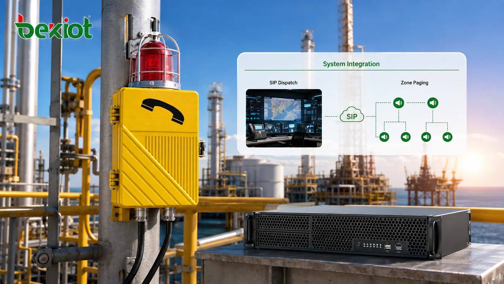 Auswahl und Installation einer explosionsgeschützten Rufstation mit EX-BH621, SIP-Leitstellenplattform, Zonenbeschallung, Installationspunkt, Kabelschutz und Wartungsprüfung