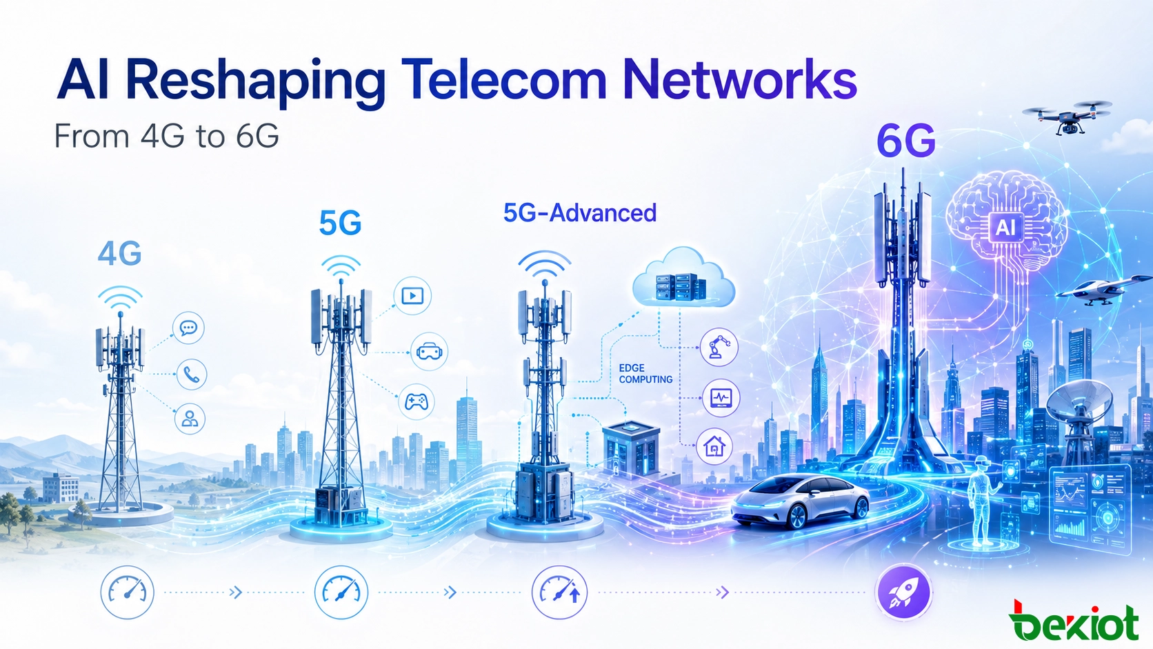 KI-getriebene Entwicklung mobiler Netze von 4G bis 6G