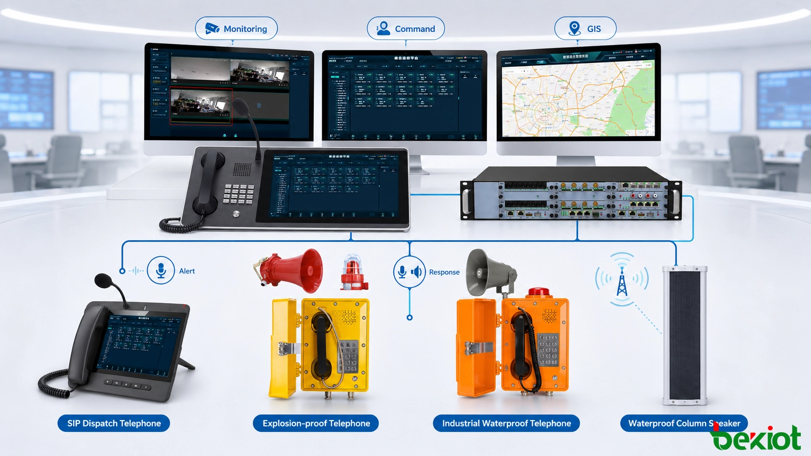 Leit- und Einsatz-Workflow zur Koordination von Betreibern, Feldpersonal, Videoüberwachung und IoT-Ressourcen