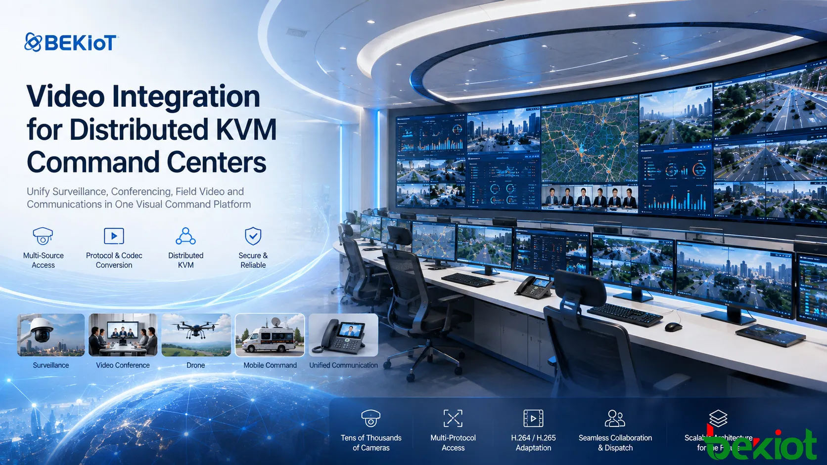 Videointegration für verteilte KVM-Kommandozentralen