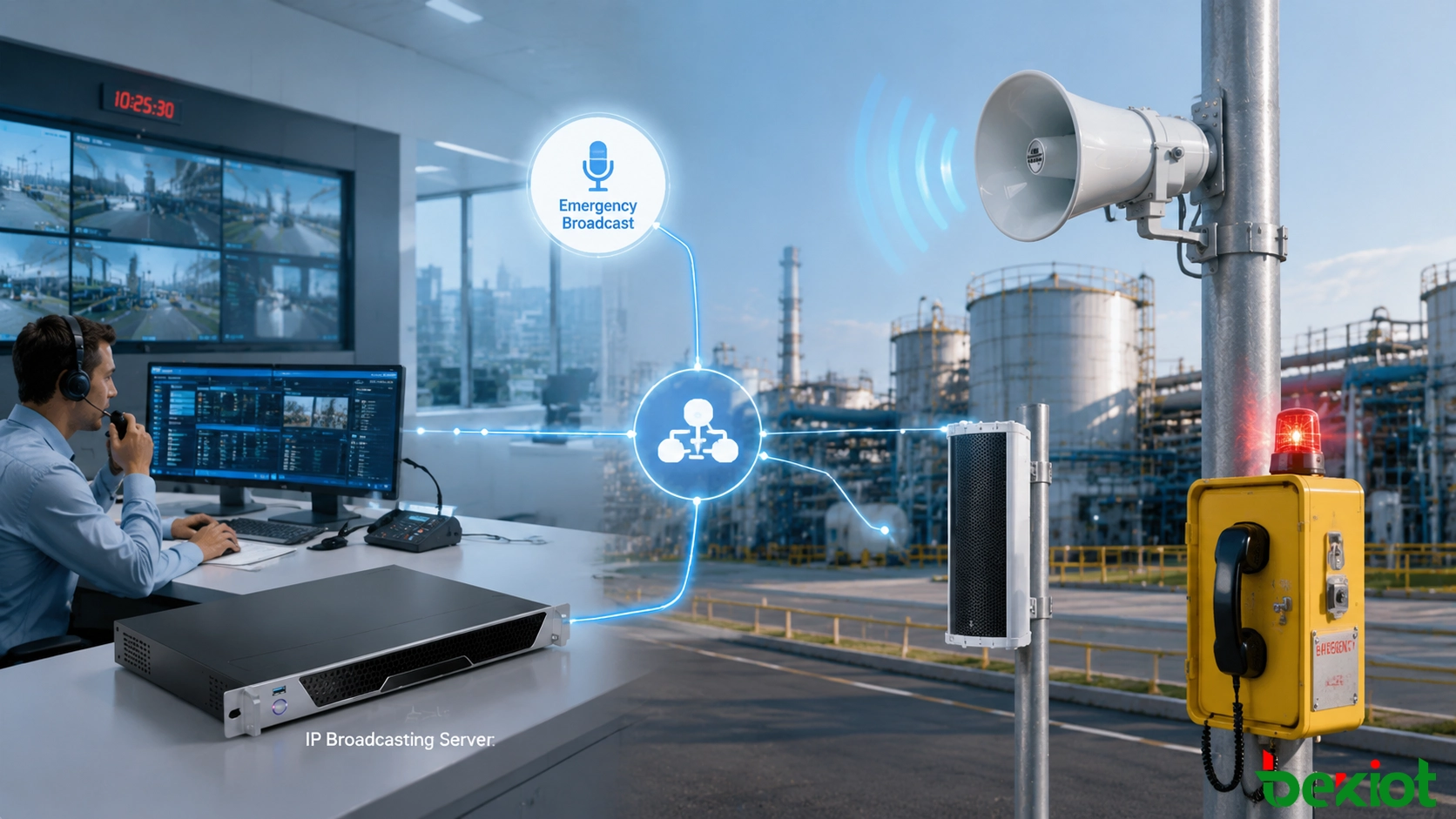 Netzwerk-Audio-Plattform integriert mit Notfallkommunikations- und industriellen Leitsystemen