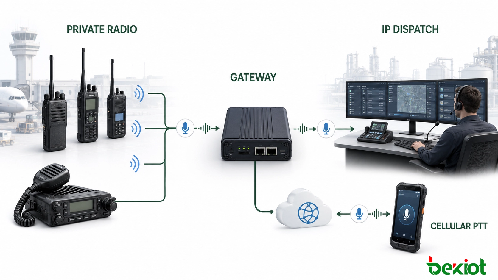 Funk-Interoperabilitäts-Gateway verbindet privaten Funk, zellularen PTT und IP-Dispatcher