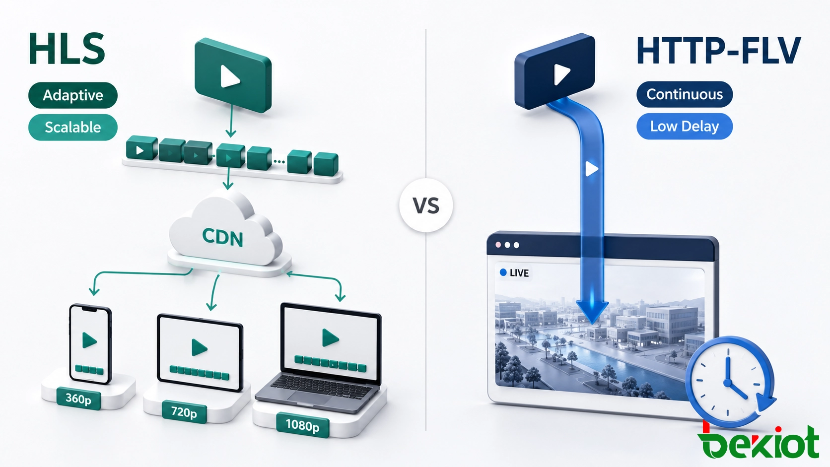 Vergleich der segmentierten HLS-Übertragung mit kontinuierlichem HTTP-FLV-Streaming
