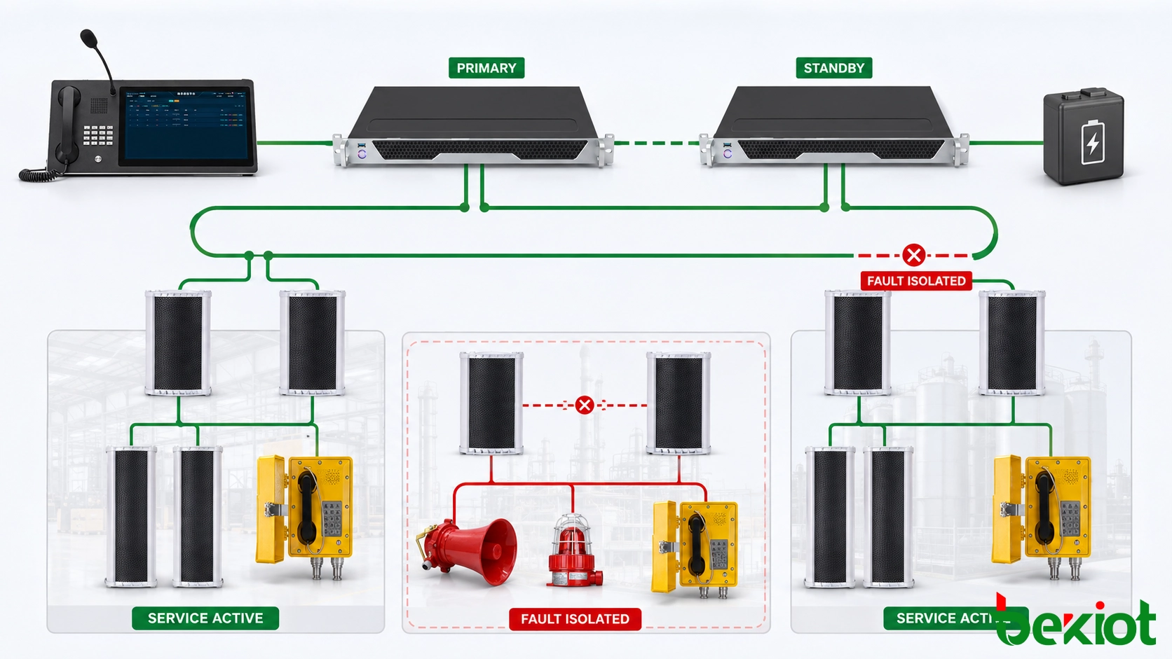 PAGA-System-Redundanz- und Fehlerisolierungsdesign für industrielle Rufzonen