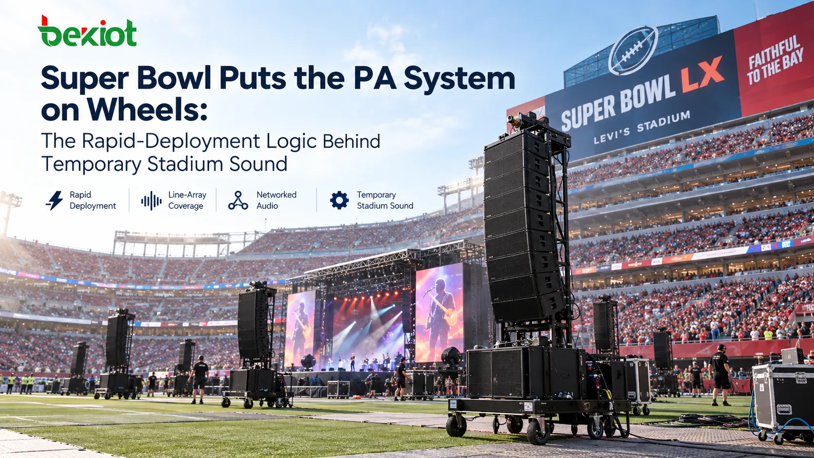 Der Super Bowl bringt die PA auf Räder: Die Logik des schnellen Einsatzes hinter temporärem Stadion-Sound