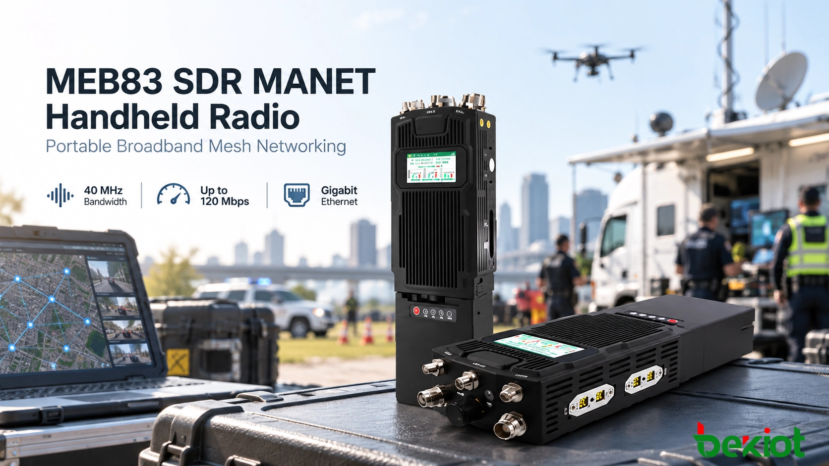 Produktansicht des MEB83 SDR MANET Handfunkgeräts