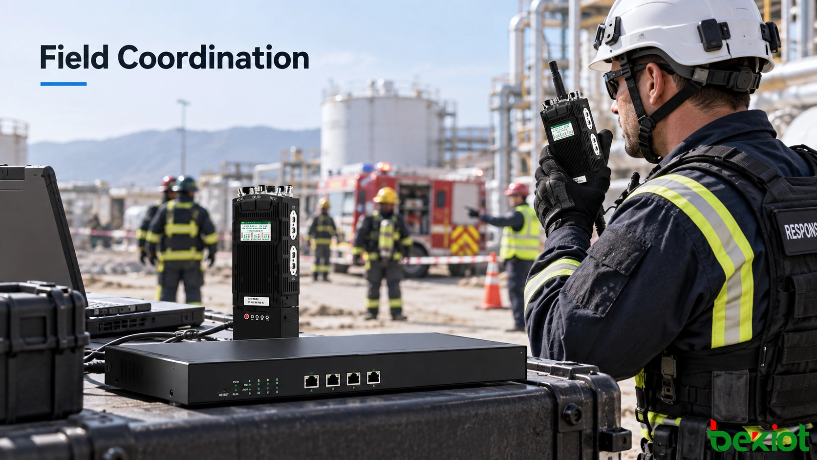 Notfallkommunikationsumgebung mit integrierter Telefonie, Videoübertragung, Funk, Beschallung und Disposition