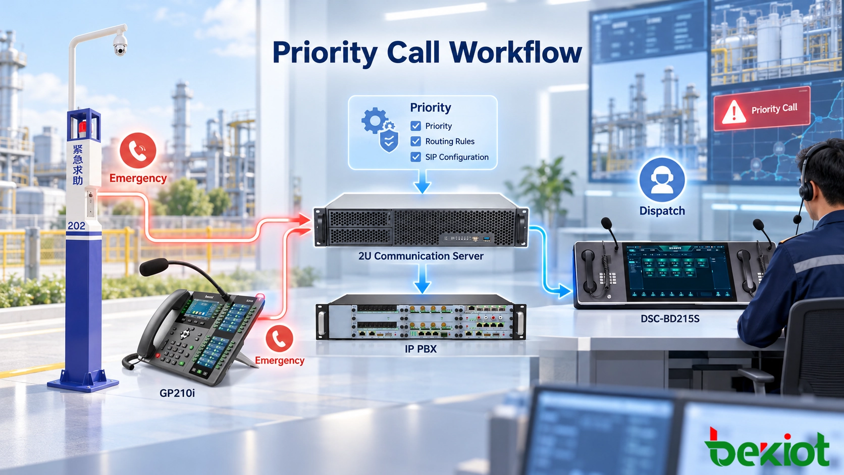 SIP-Notrufsprechanlage Prioritätsanruf-Konfigurations-Workflow